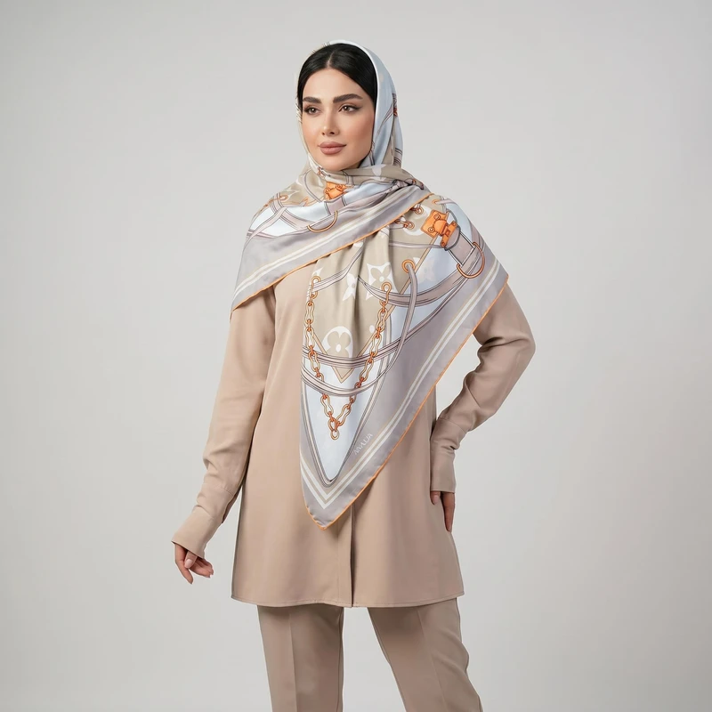 روسری زنانه مدل ابریشم توییل بهاره کد 9068