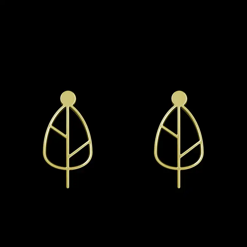 گوشواره طلا 18 عیار زنانه مدوپد مدل برگ کد GA1-15901