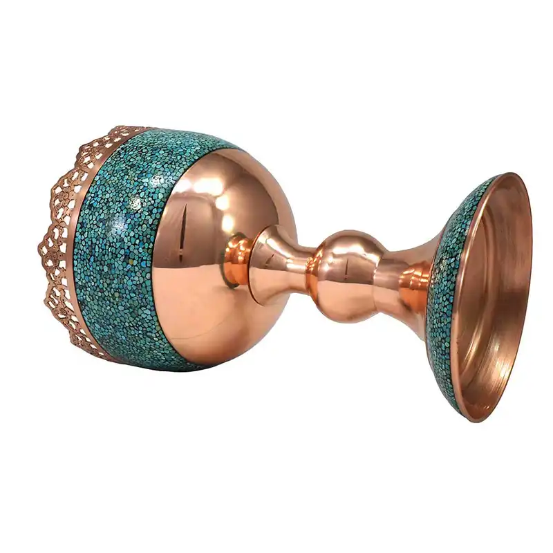 آجیل خوری فیروزه کوبی مسی مدل شیرازی کد A025