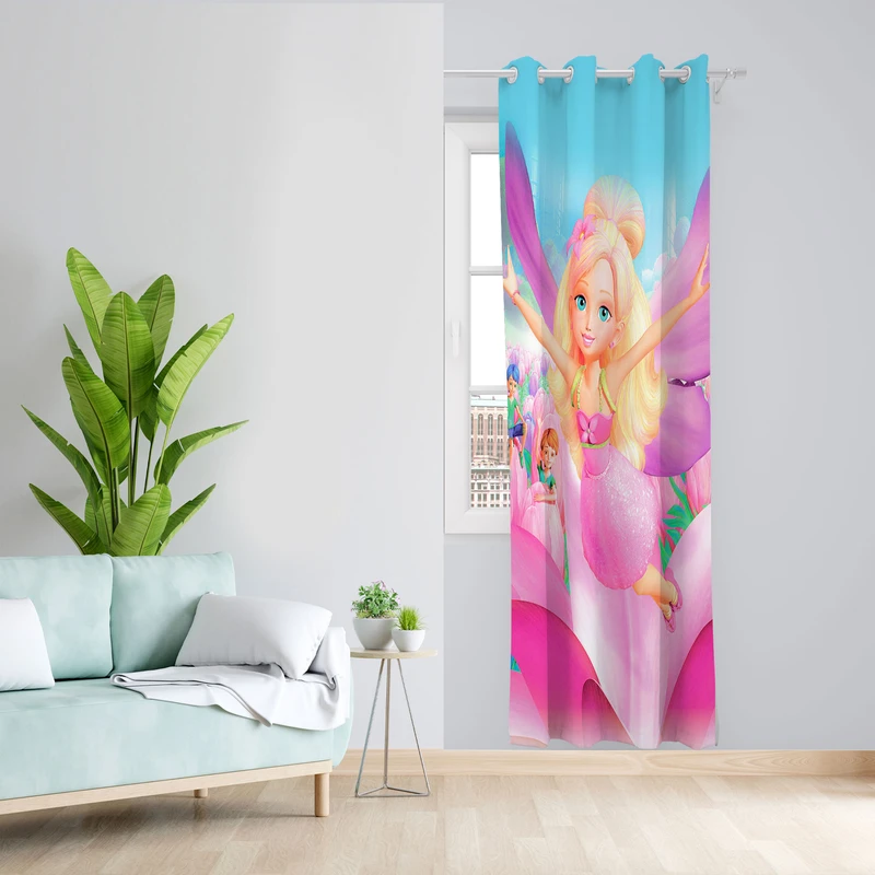  پرده مدل اتاق کودک دخترانه مخمل پانچی کد 4865 سایز 140x200 سانتی متر