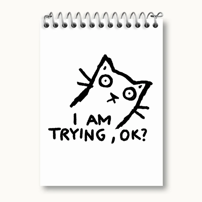 دفتر یادداشت 50 برگ خندالو مدل گربه پر تلاش کد 29296