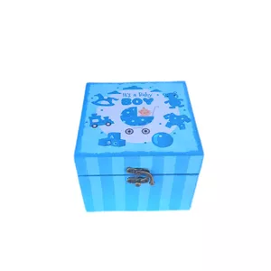 جعبه هدیه چوبی مدل کارتونی طرح نوزاد پسر کد WSB114
