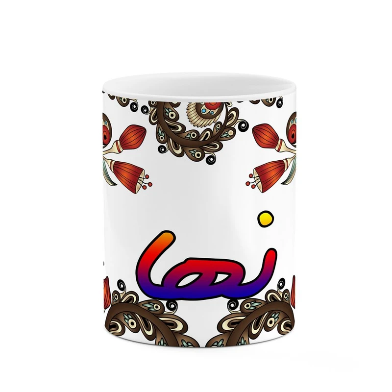 ماگ کاکتی مدل اسم نها طرح سنتی گل و بته کد mgh48070