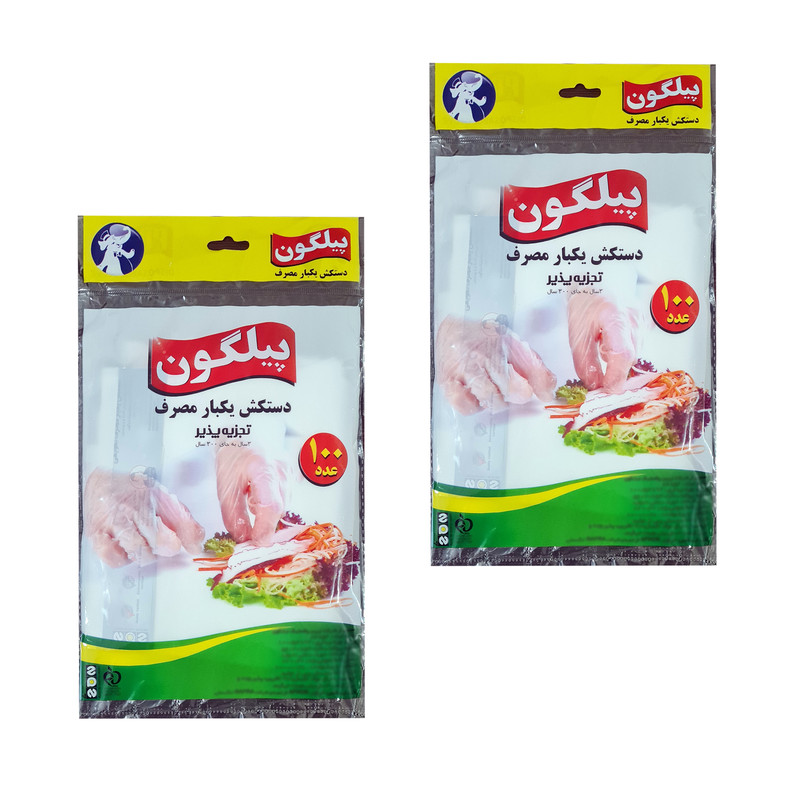 دستکش یکبار مصرف مدل پیلگون تقویمی 100 عددی