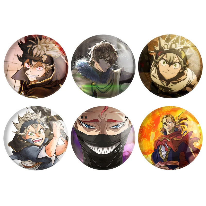 مگنت خندالو طرح انیمه بلک کلاور Black Clover کد 478B مجموعه 6 عددی