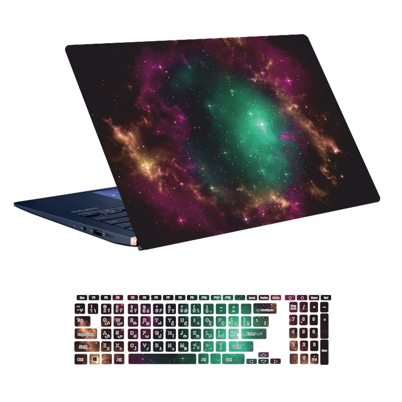 استیکر لپ تاپ توییجین و موییجین طرح Space کد 116 مناسب برای لپ تاپ 15.6 اینچ به همراه برچسب حروف فارسی کیبورد 