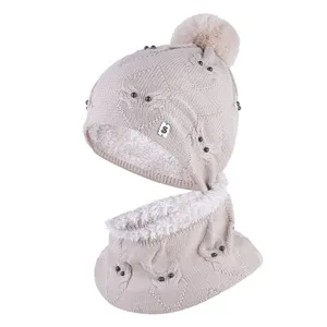 ست کلاه و شال گردن سام مدل داخل خز مروارید دوز کد 536