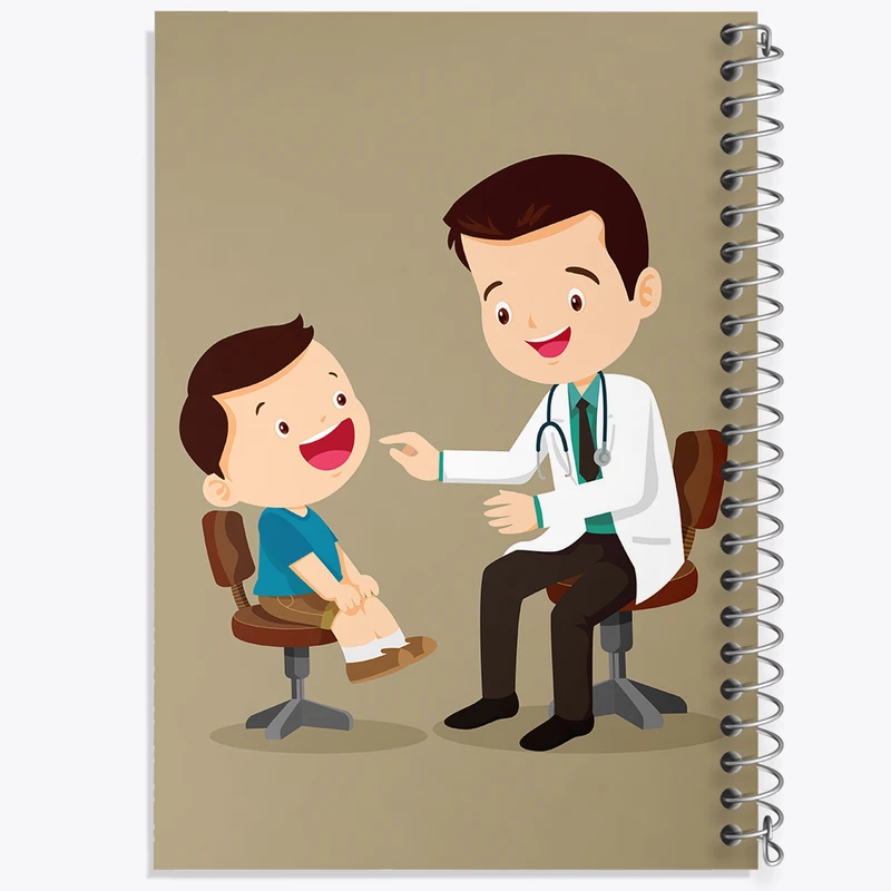 دفتر ژورنال نویسی 50 برگ خندالو مدل نقطه ای طرح پزشک و پرستار کودکانه کد 36485