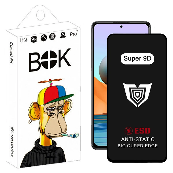 محافظ صفحه نمایش بوک مدل Super 9D Touch مناسب برای گوشی موبایل شیائومی redmi note 10 pro / a81 / a91