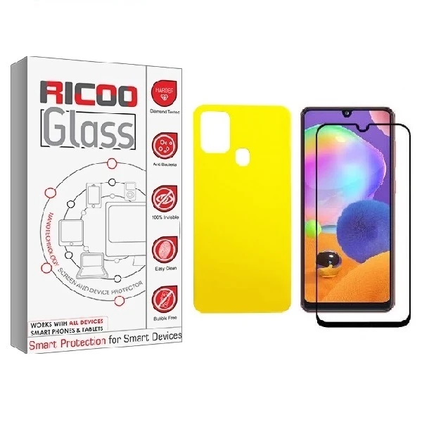 محافظ صفحه نمایش ریکوو مدل FUL مناسب برای گوشی موبایل سامسونگ Galaxy A21S به همراه محافظ پشت گوشی 