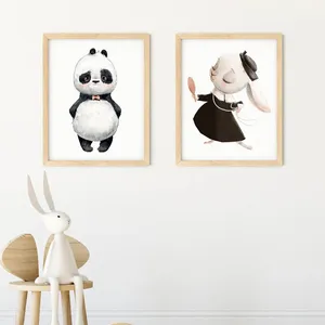 تابلو کودک و نوزاد مدل خرگوش و پاندا مجموعه 2 عددی