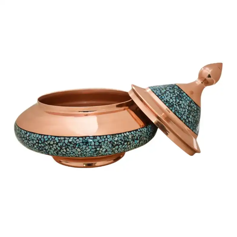 قندان فیروزه‌ کوبی مدل  سفینه‌ای کد A14