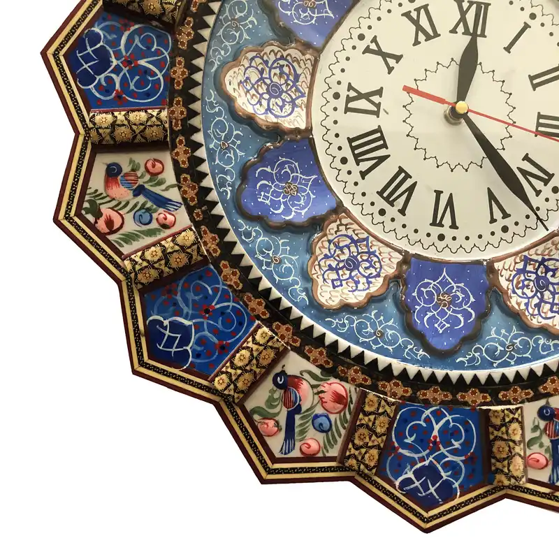 ساعت خاتم کاری طرح گل و مرغ کد GR32