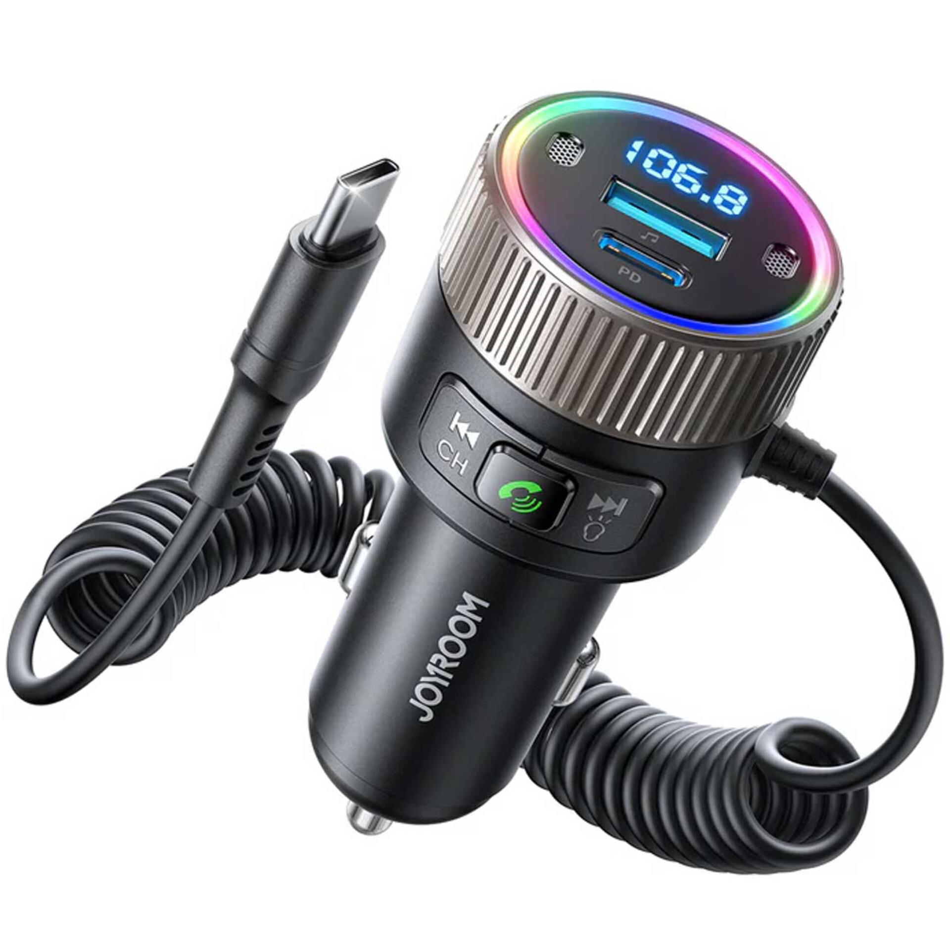 پخش‌کننده اف ام و شارژر فندکی خودرو جوی روم مدل    JR-CCB02 60W