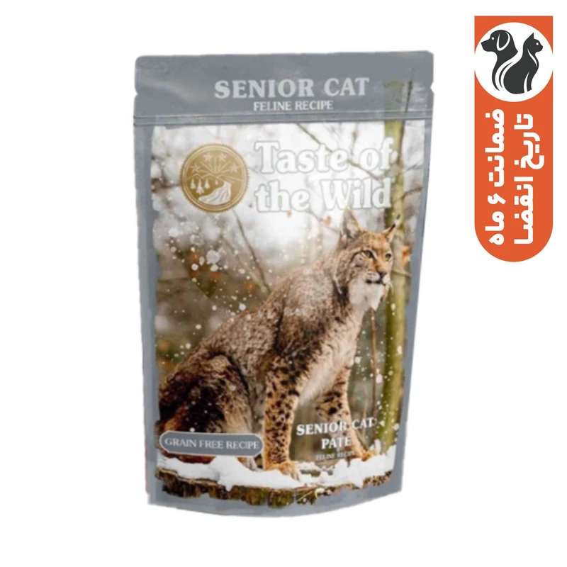 پوچ گربه مسن تیست آف ویلد مدل Senior Cat Chicken Pate طعم مرغ وزن ۸۵ گرم