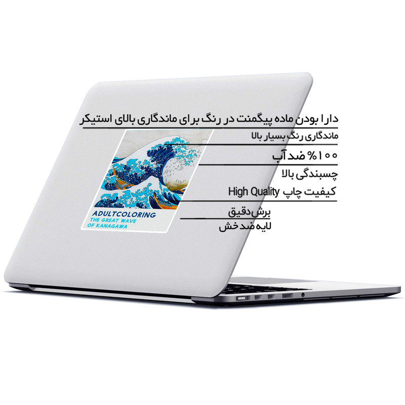 استیکر لپ تاپ ماسا دیزاین طرح موج مدل STK1154