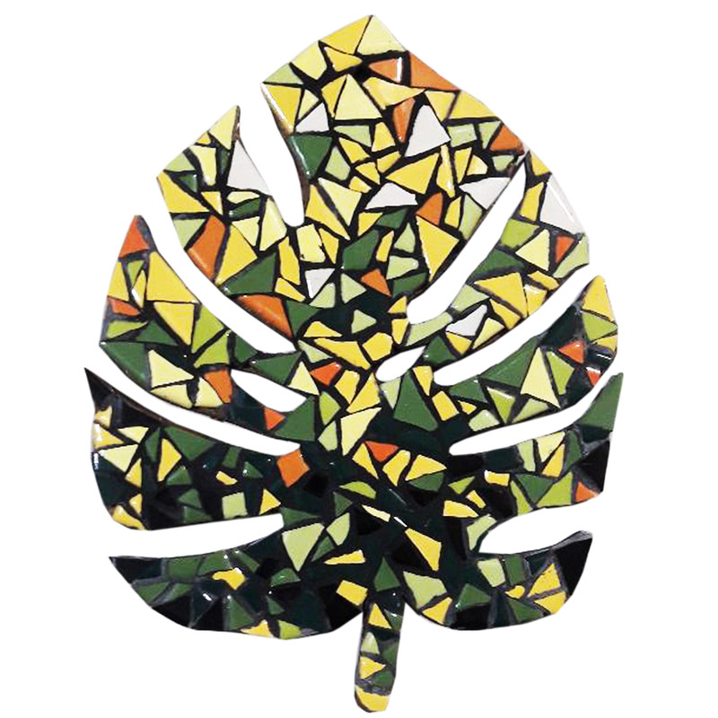 زیر بشقابی کاشی کاری مدل برگ کد MA-16-03