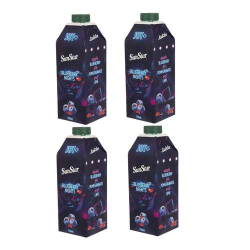 آبمیوه بلوبری سان استار - 750 میلی لیتر بسته 4 عددی