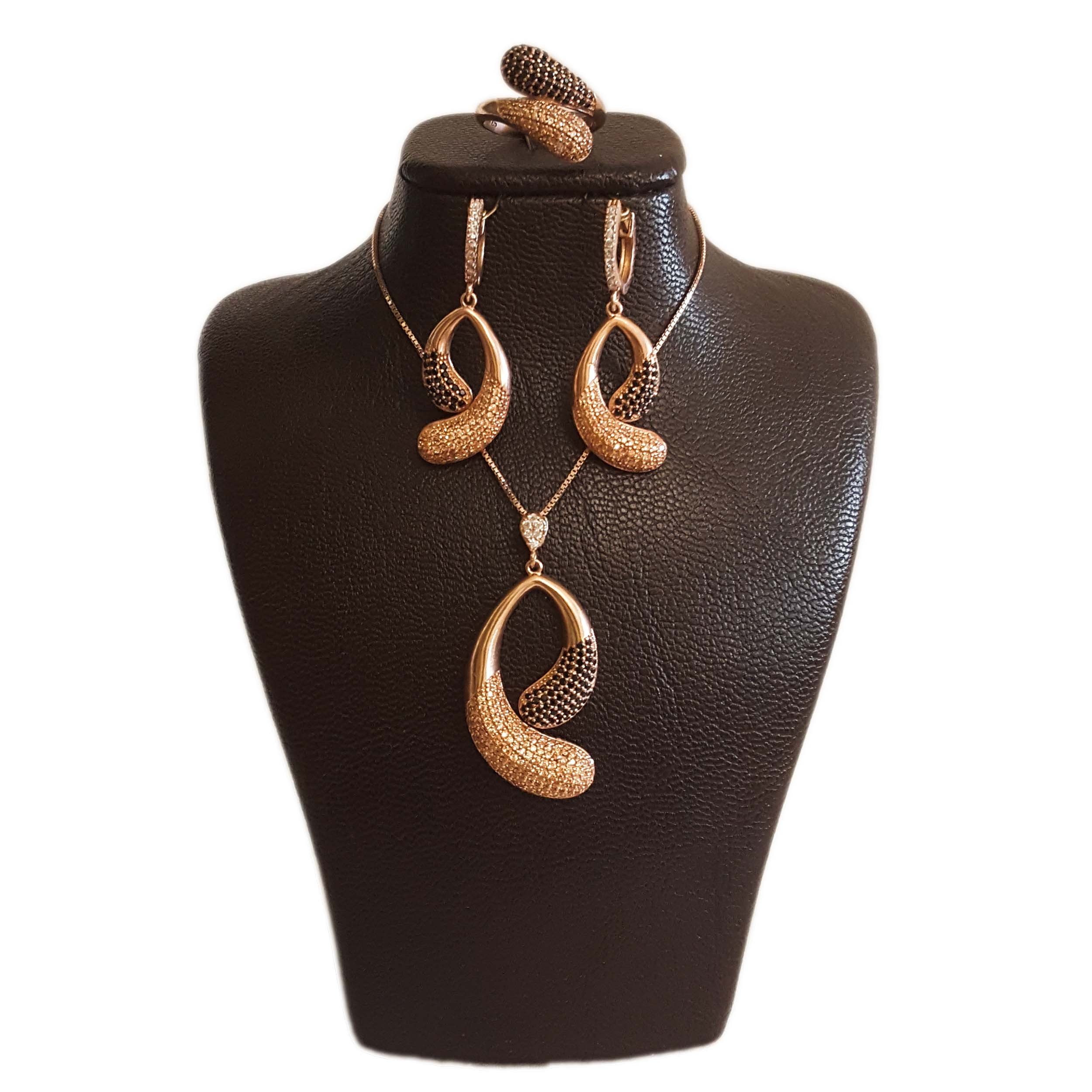 نیم ست نقره زنانه مدل AMT_N069