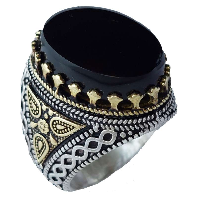 انگشتر نقره مردانه مدل عقیق کد A12