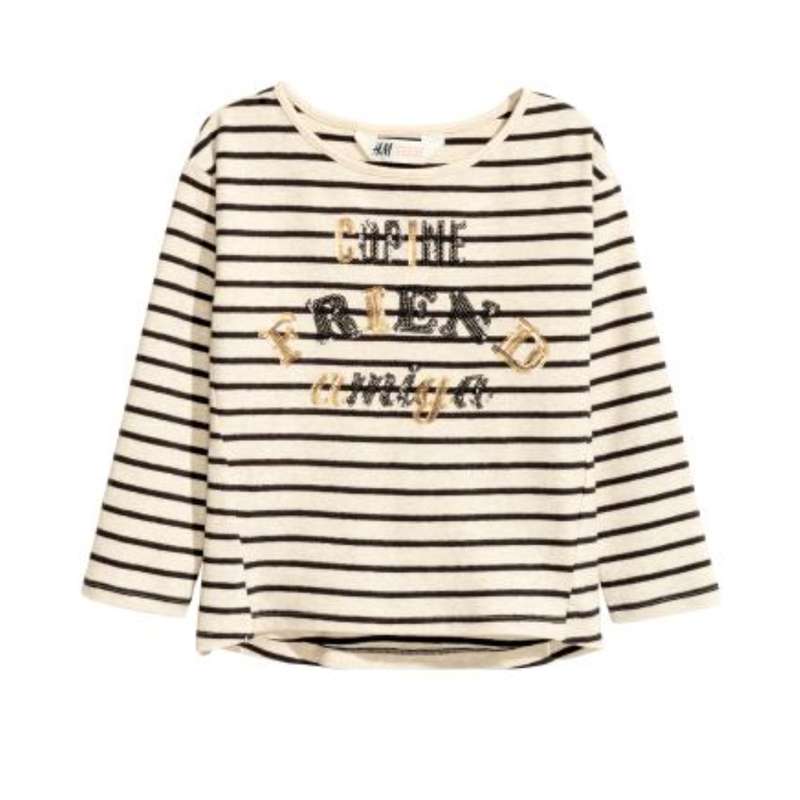 تی شرت آستین بلند دخترانه اچ اند ام کد 2246