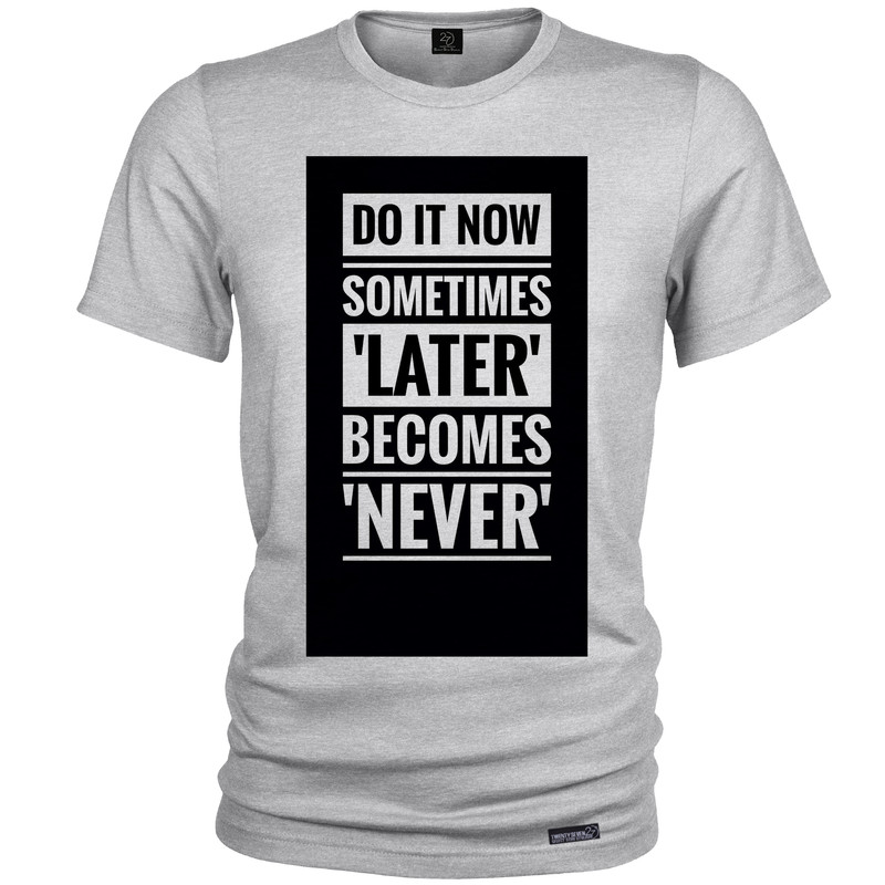 تی شرت آستین کوتاه مردانه 27 مدل Do it Now Black کد MH1047