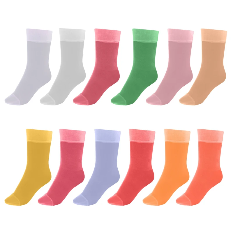 جوراب ساق کوتاه زنانه کد 1.20 بسته 12 عددی