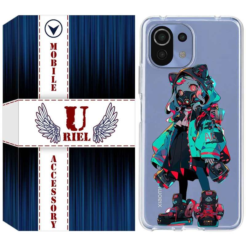 کاور یوریل مدل Clear کد 58 طرح دخترگربه ای مناسب برای گوشی موبایل شیائومی Mi 11 Lite / 11 Lite 5G NE