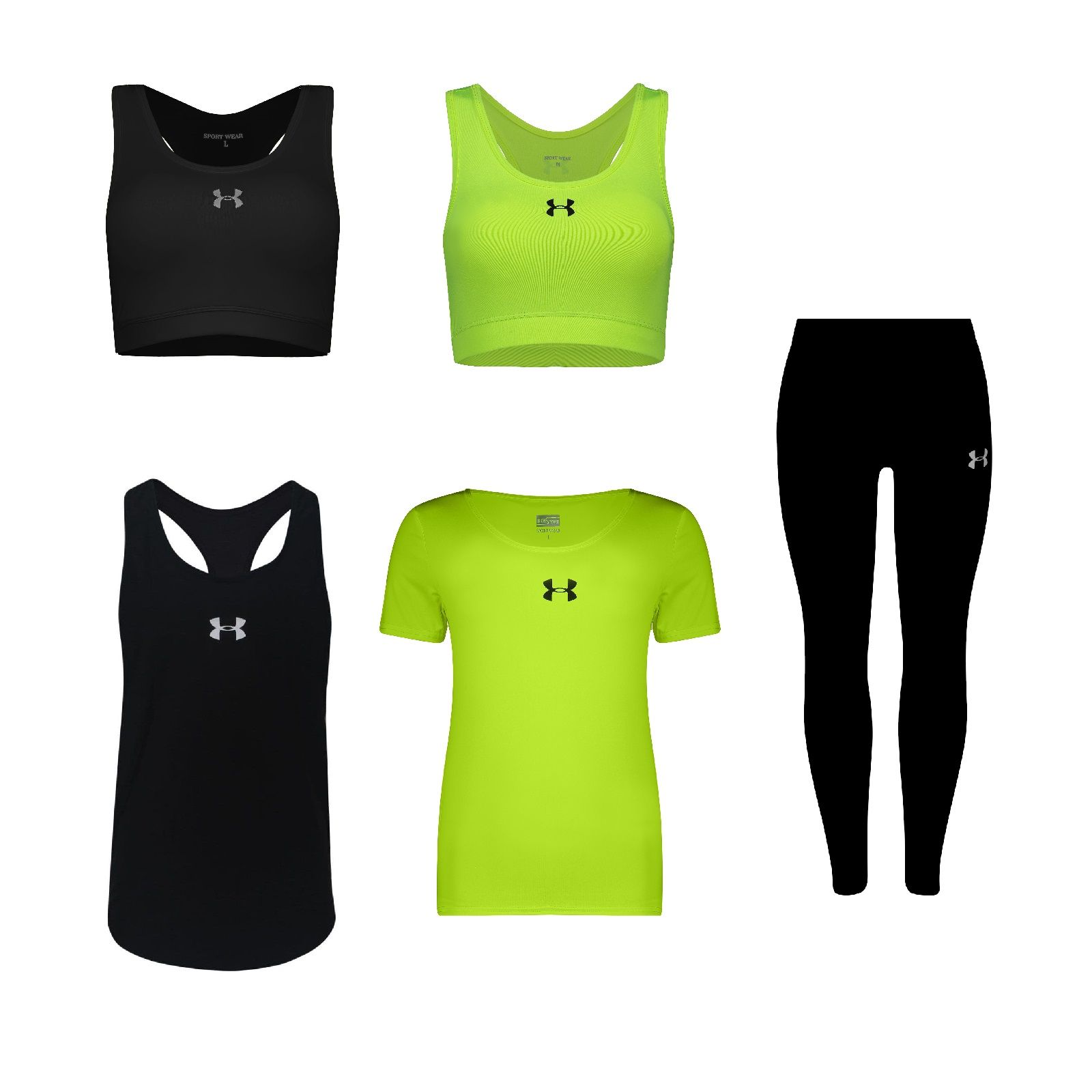 ست 5 تکه لباس ورزشی زنانه مدل 1801-1801-7101-4101-65 - - 1