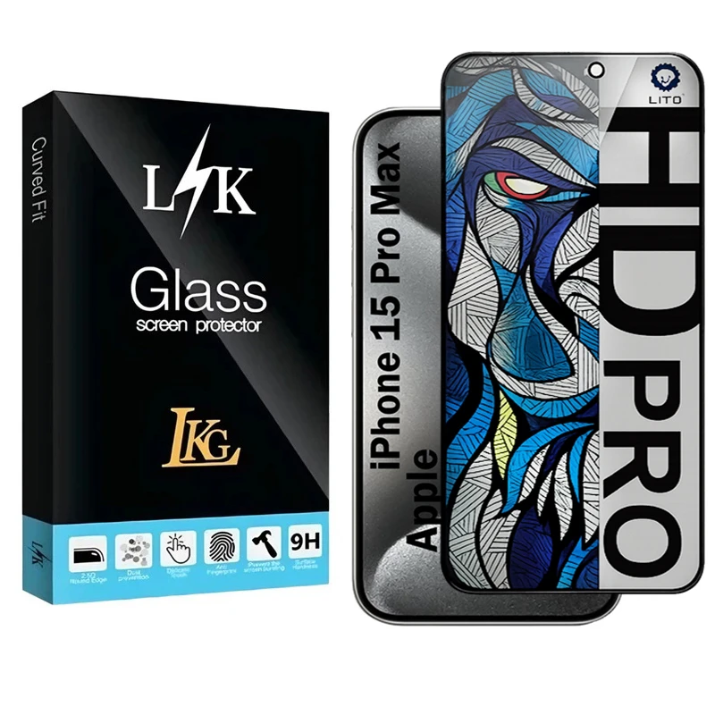 محافظ صفحه نمایش شیشه ای حریم شخصی ال کا جی مدل LIHD-LK مناسب برای گوشی موبایل اپل iPhone 15 ProMax