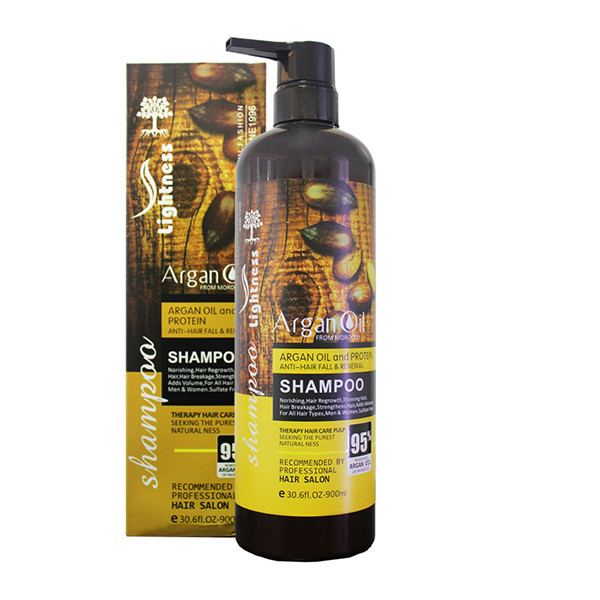 شامپو تقویت کننده و ضد ریزش مو لایتنس مدل Argan Oil حجم 900 میلی لیتر