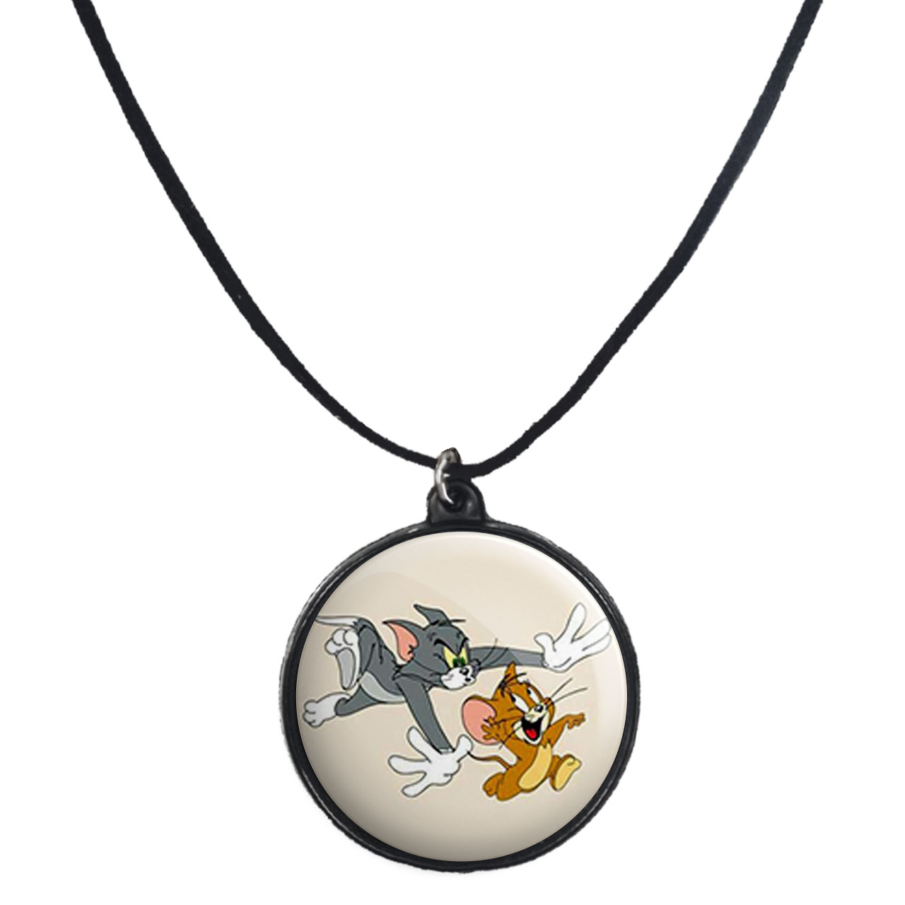 گردنبند پرمانه طرح تام و جری کد pmb.10823 مدل دو طرفه