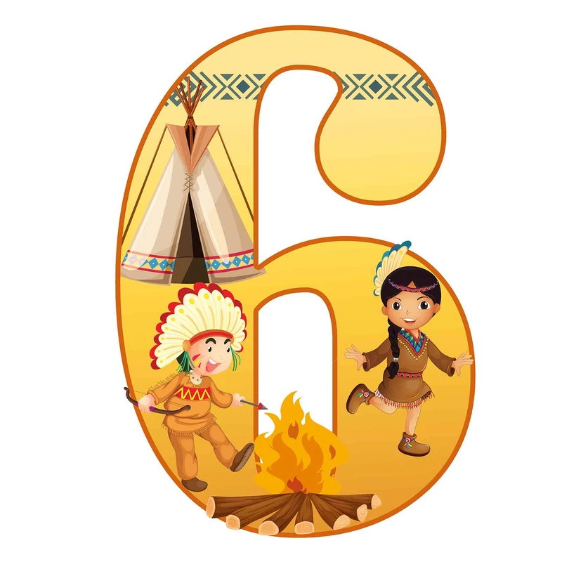 استند رومیزی مدل تولد عدد 6 طرح سرخپوست کد 1189
