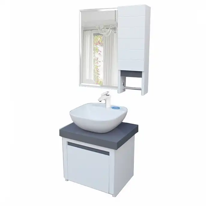 ست کابینت و روشویی آزالیا مدل Selena50+B به همراه آینه و باکس