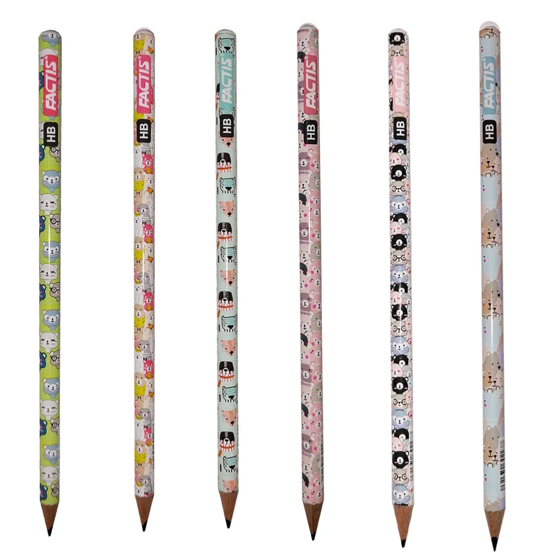 مداد مشکی فکتیس طرح خرسی بسته 6 عددی