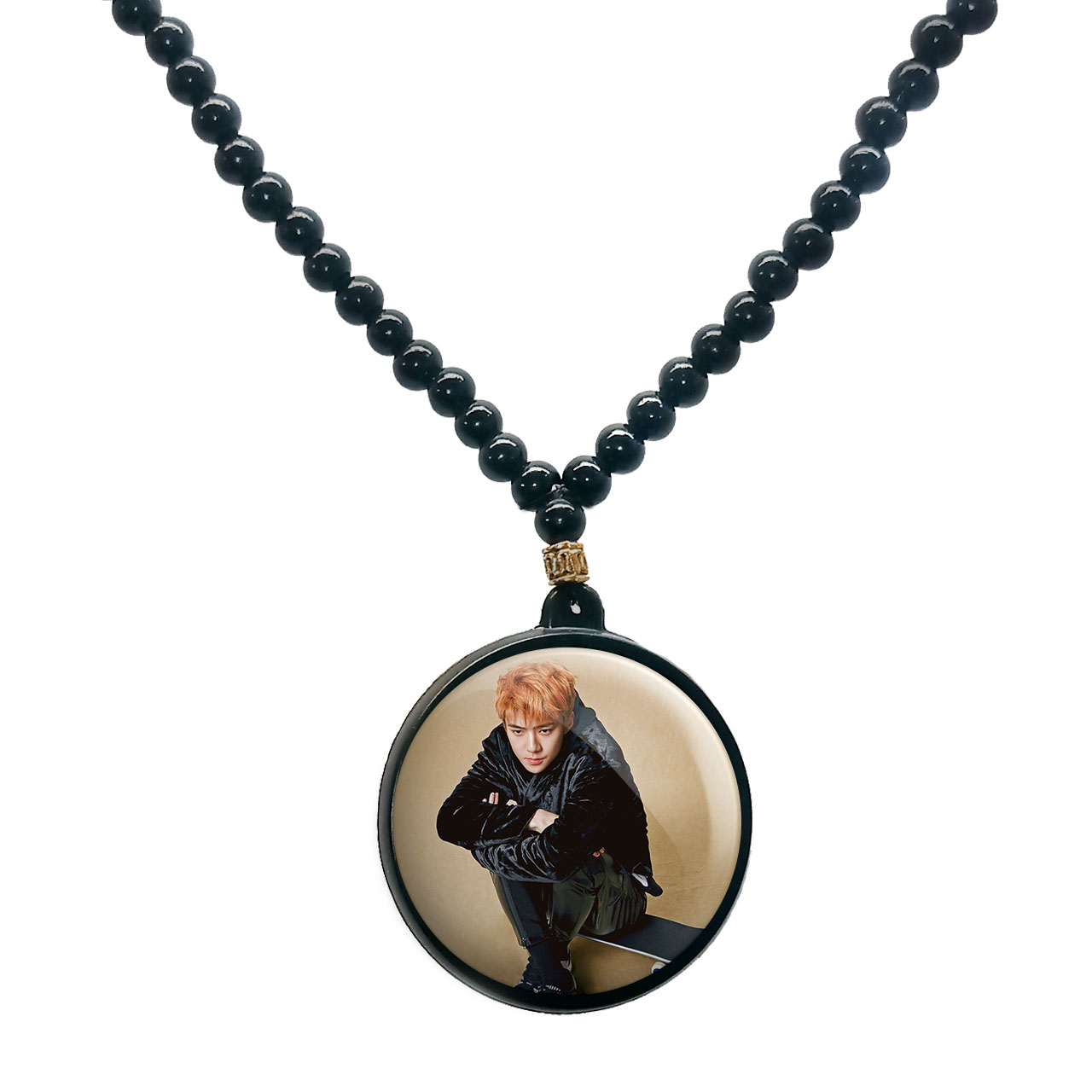 گردنبند پرمانه طرح exo کد pmd.14149 مدل دو طرفه