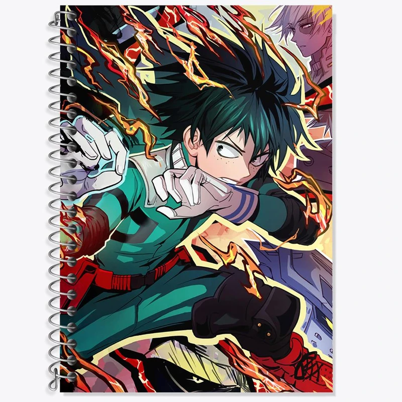 دفتر زبان 50 برگ خندالو مدل سه خط طرح ایزوکو میدوریا انیمه آکادمی قهرمان من My Hero Academia کد 23491