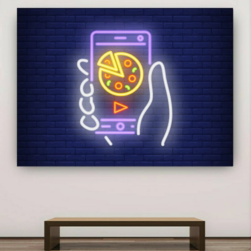 پوستر طرح سفارش پیتزا مدل نئون کد BK22626