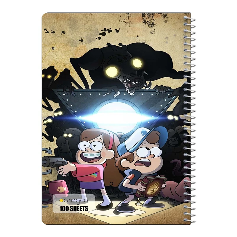 دفتر مشق 100 برگ سیمی کارنیکا طرح آبشار جاذبه Gravity Falls کد 27907