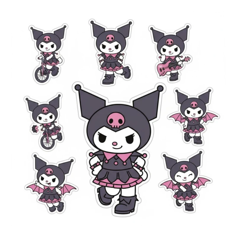 استیکر پارچه و لباس پاد آفرین مدل کارتونی کورومی Kuromi جذاب کد 897