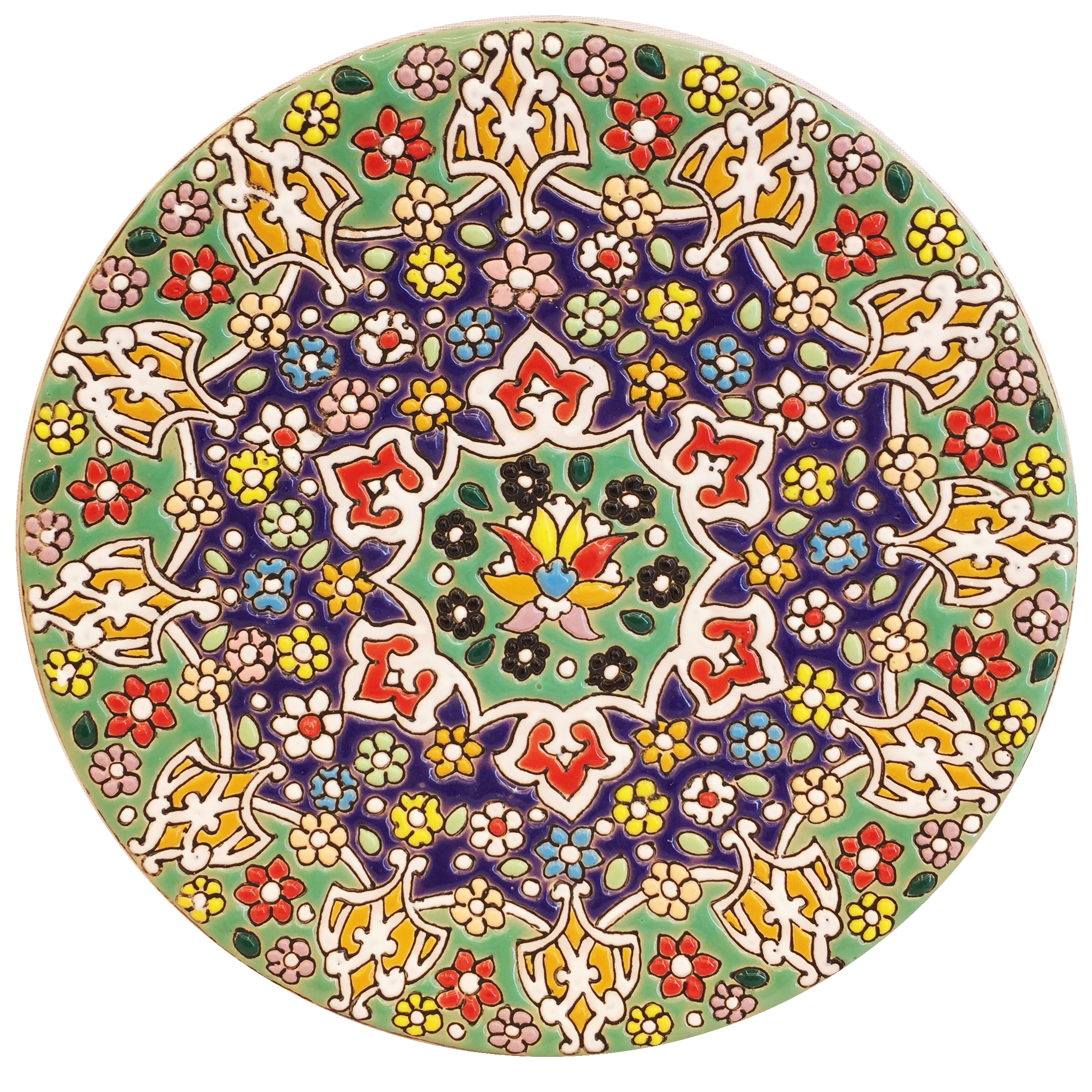 بشقاب میناکاری سفالی زمانیان کد ZMN15038