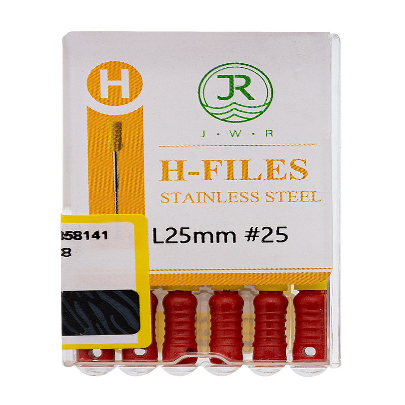 فایل دستی دندانپزشکی جی دبلیو آر مدل H سایز 25 بسته 6 عددی