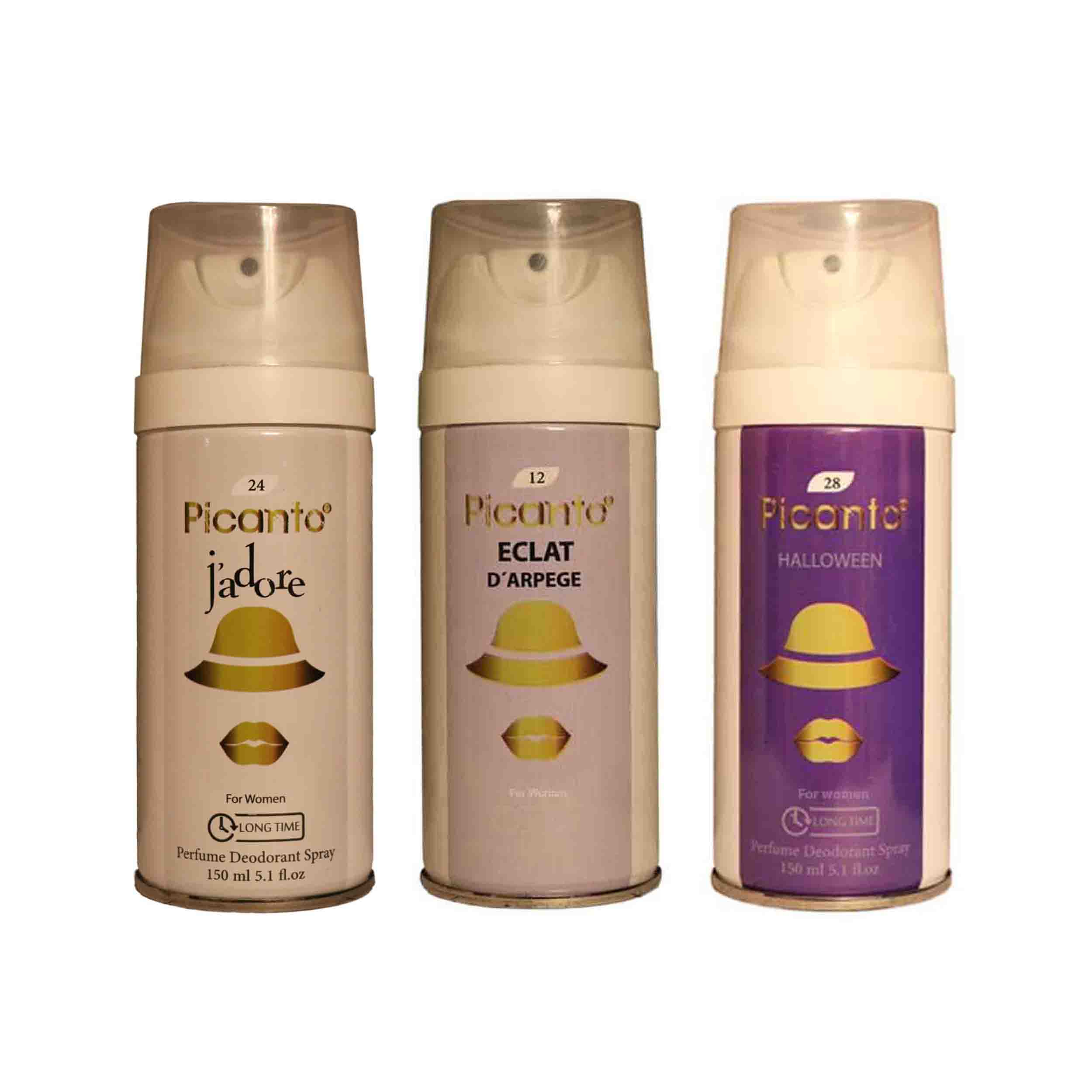 اسپری خوشبو کننده بدن زنانه پیکانتو مدل pw28 حجم 150 میلی لیتر مجموعه 3 عددی