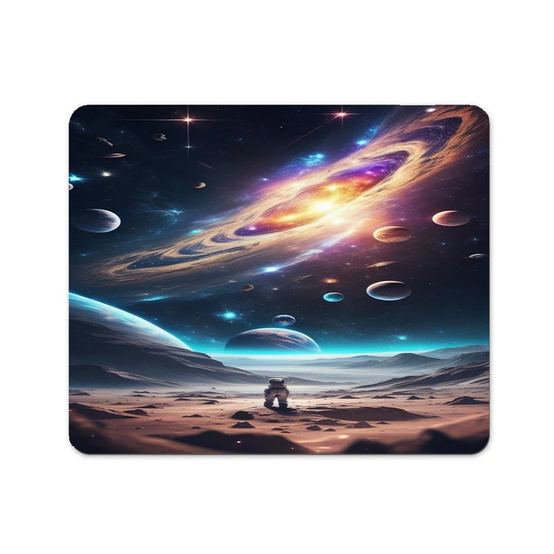 ماوس پد پاد آفرین مدل فانتزی طرح کهکشانی و فضانورد کد p64 سایز 24*19 سانتی متر
