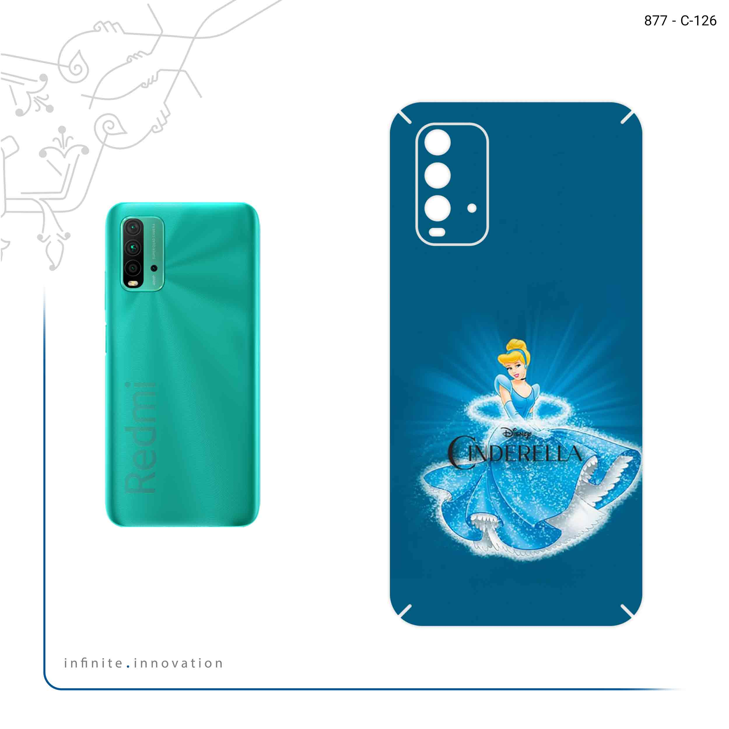 برچسب پوششی ماهوت مدل Cinderella مناسب برای گوشی موبایل شیائومی Redmi 9T