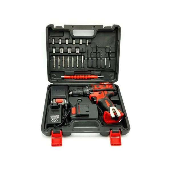 دریل پیچ گوشتی شارژی چکشی باس مدل BOSS-25V مجموعه 29 عددی