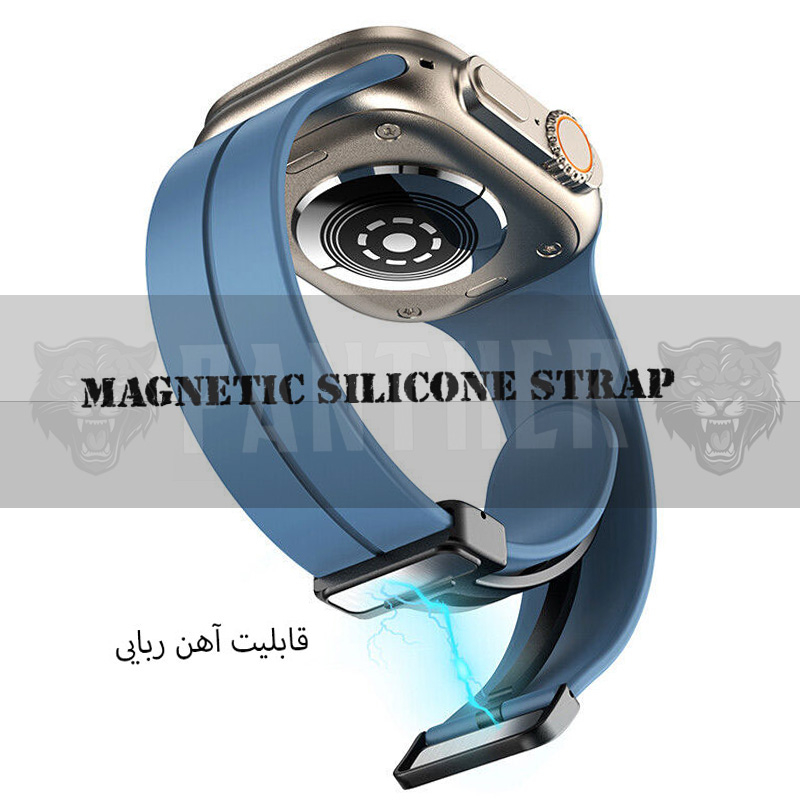 بند پنتر مدل Silicon Magnetic مناسب برای اپل واچ سری 1/2/3/4/5/6/7/8/9/SE سایز 38/40/41 میلی متری