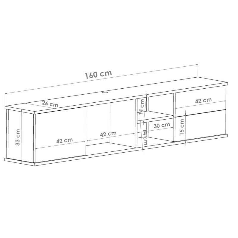 میز تلویزیون دیواری مدل Owens W TV 1700 3k