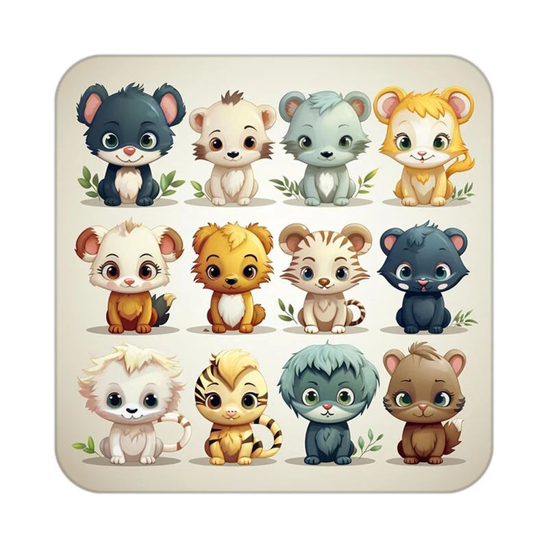 زیر لیوانی کاکتی طرح حیوانات کارتونی مدل mp28627