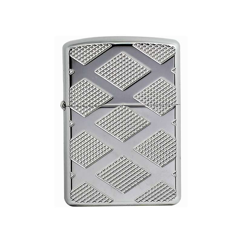 فندک زیپو مدل Armor Carved Chrom Diam کد 28637 